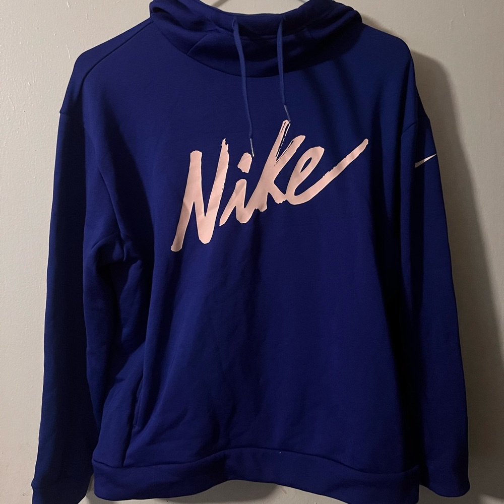 Nike Royal Blue Hoodie with Light Pink Accent